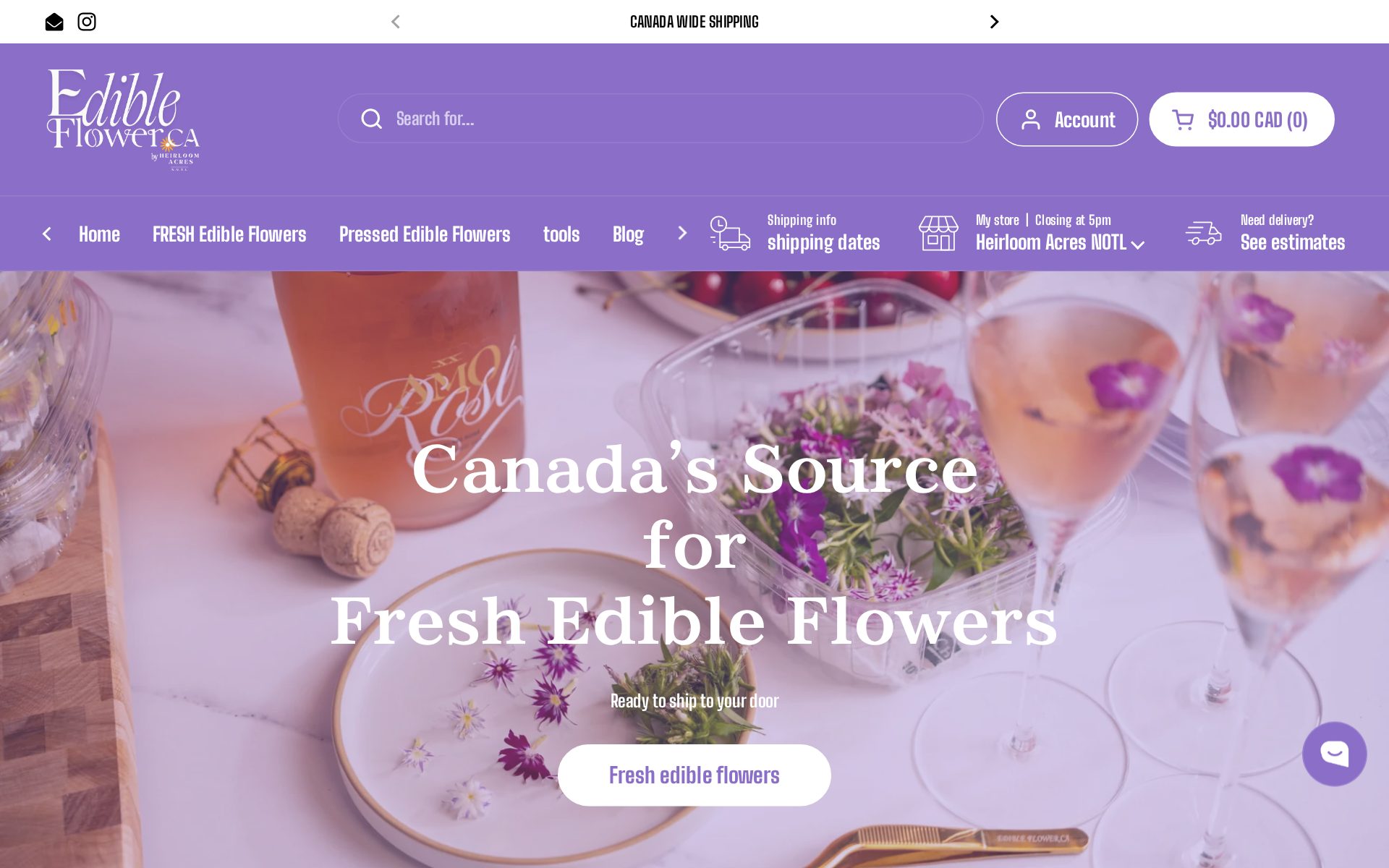 Edibleflower.ca storefront
